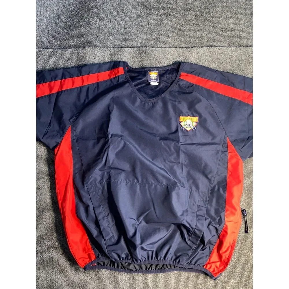 Cooperstown Windbreaker Jacket Mens Medium Navy Mesh Lined Dreams Park Authentic